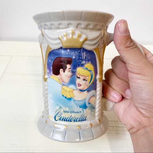 Disney Cinderella Prince Charmin Fairytale Couple 3D Castle Coffee Mug Cup - Picture 2 of 6